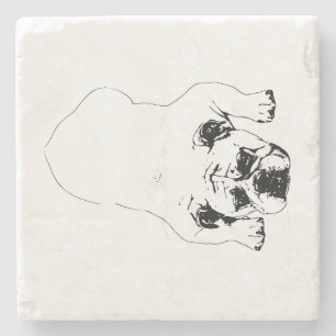 Porta-copo De Pedra Copo de mesa de alegria Bulldog