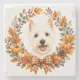 Porta-copo De Pedra Copo debaixo para West Highland White Terrier
