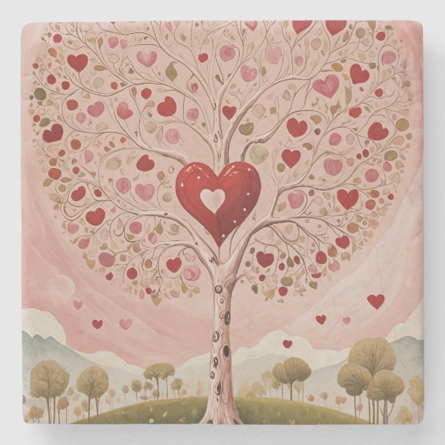 Porta-copo De Pedra Coração (Frente)