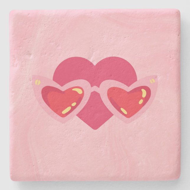 Porta-copo De Pedra Coração (Frente)