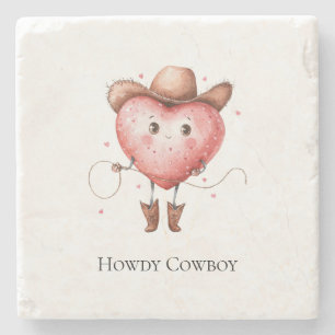 Porta-copo De Pedra Coração de Cowgirl Ocidental com Aniversário de Ch