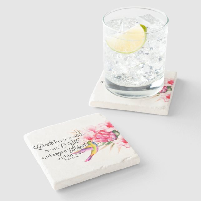 Porta-copo De Pedra Coração limpo (Lateral)