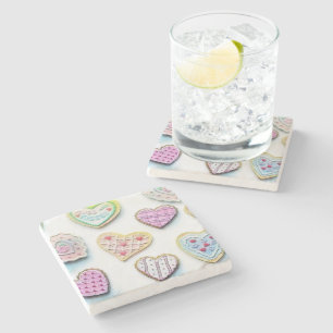 Porta-copo De Pedra Corações bonitinhos e brilhantes desenho colorido