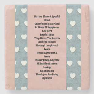 Porta-copo De Pedra Corações da Irmã Marshmallow