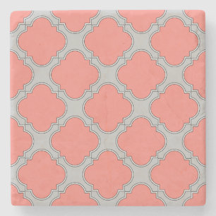 Porta-copo De Pedra Coral e cinza de Quatrefoil
