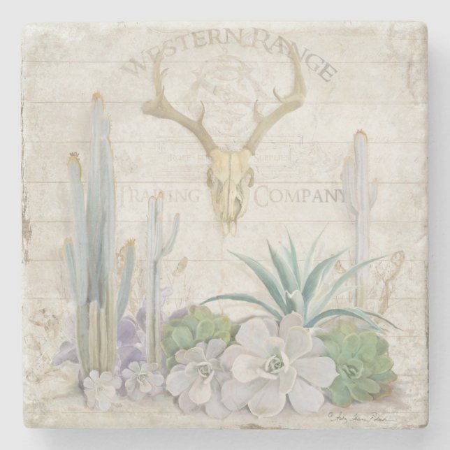 Porta-copo De Pedra Cordilheira Ocidental Deserto Sudoeste Deer Antler (Frente)