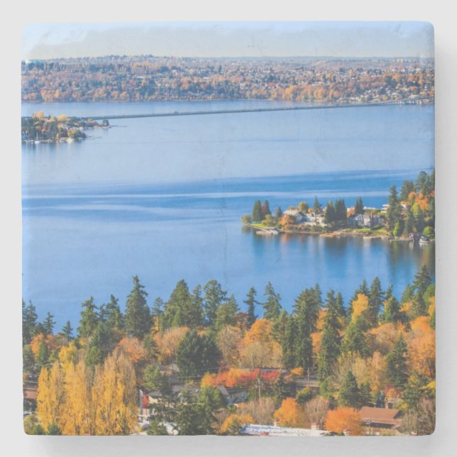 Porta-copo De Pedra Cores esplêndidas da queda em Bellevue (Frente)