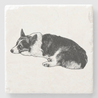 Porta-copo De Pedra Corgi com Foco Claro