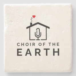 Porta-copo De Pedra Coro do logotipo terrestre -