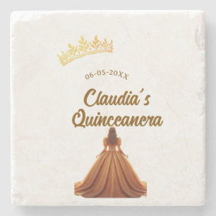 Porta-copo De Pedra coroa de princesa laranja quinceanera aniversário