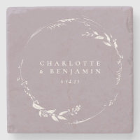 Coroa Floral Lilás Empoeirada Monograma Personaliz