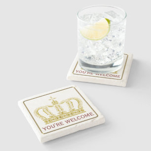 Porta-copo De Pedra Coroa real dourada + seu backgr. & ideias