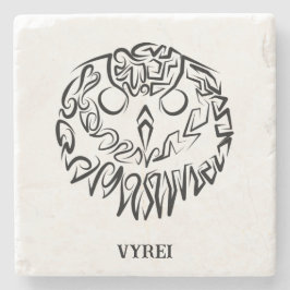 Porta-copo De Pedra Coruja Branca e Negra