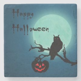 Porta-copo De Pedra Coruja da abóbora da noite do Dia das Bruxas