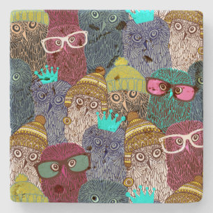 Porta-copo De Pedra Coruja na coroa