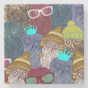 Porta-copo De Pedra Coruja na coroa