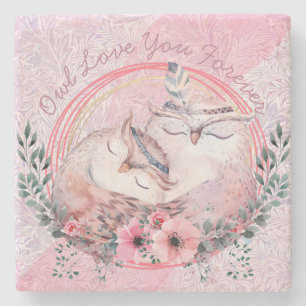 Porta-copo De Pedra Corujas Cutes