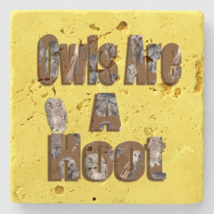 Porta-copo De Pedra Corujas são uma diversão,   