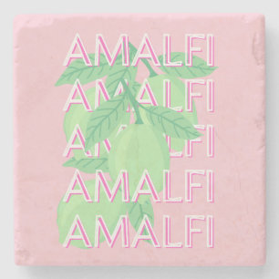 Porta-copo De Pedra Costa Amalfi, Itália, Viagem Art, rosa