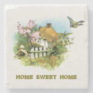 Porta-copo De Pedra Country Cottage Home Sweet Home Stone Porta copos