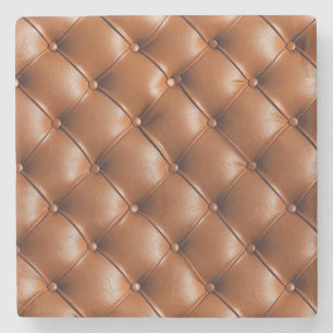 Porta-copo De Pedra Couro castanho Faux (couro)