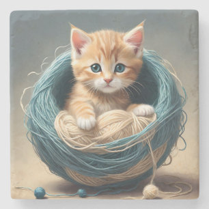 Porta-copo De Pedra "Cozy Cuddles: O Retreto Wooly da Kitten"