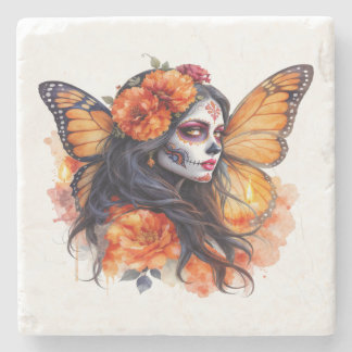 Porta-copo De Pedra Crânio de Açúcar Mexicano Calavera Catrina Porta c