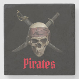 Porta-copo De Pedra Crânio pirata e bósforos