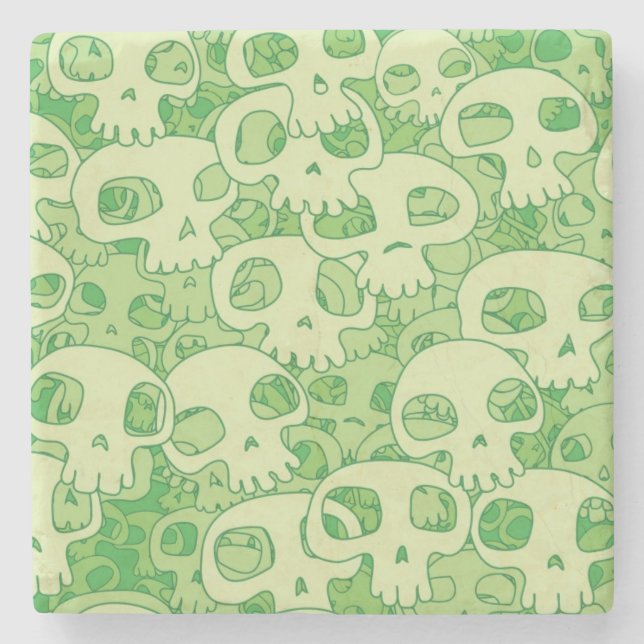 Porta-copo De Pedra Crânios legal (Frente)