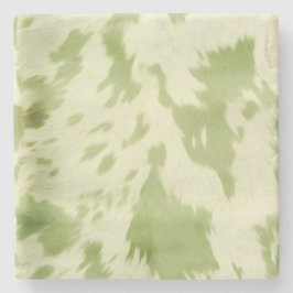 Porta-copo De Pedra Cream Cowhide Verde