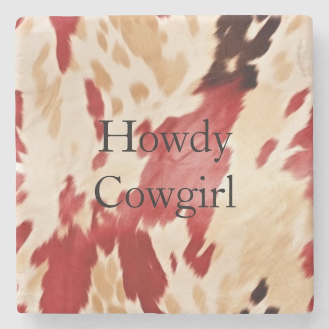 Porta-copo De Pedra Cream Red Black Cowhide Christmas (Frente)