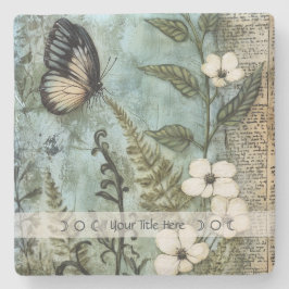 Porta-copo De Pedra Create Your Own Butterfly & Wildflowers Botanical