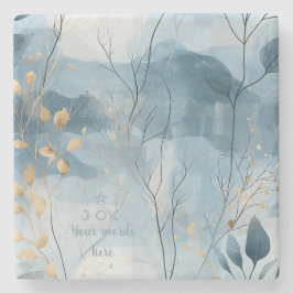 Porta-copo De Pedra Create Your Own Dusky Golden Floral Minimilist