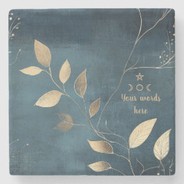 Porta-copo De Pedra Create Your Own Elegant Blue & Gold Minimilist