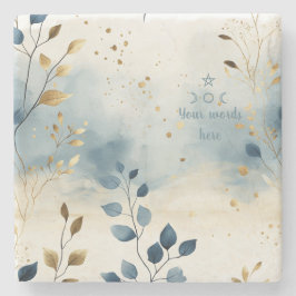 Porta-copo De Pedra Create Your Own Golden Summer Leaves Minimilist