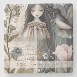 Porta-copo De Pedra Create Your Own Hedge Witch Garden Bird Botanical