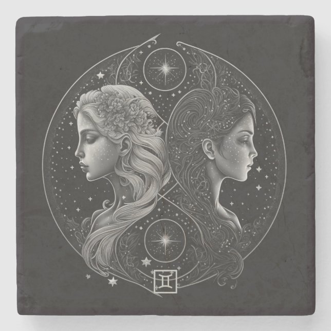 Porta-copo De Pedra Create Your Own Mystical Gemini (Frente)