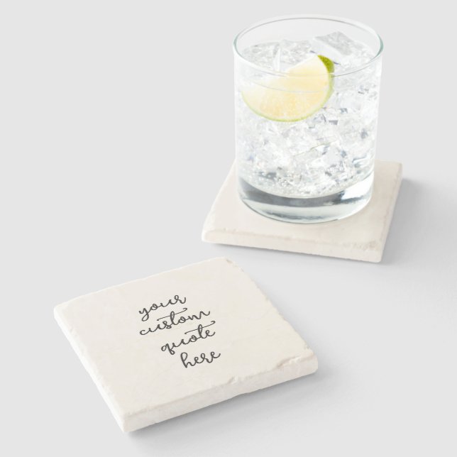 Porta-copo De Pedra Create Your Own Quote Stone Coaster (Lateral)