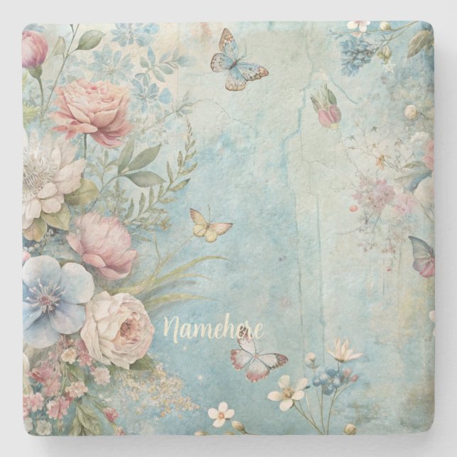 Porta-copo De Pedra Create Your Own Shabby Chic Butterfly Bouquet (Frente)