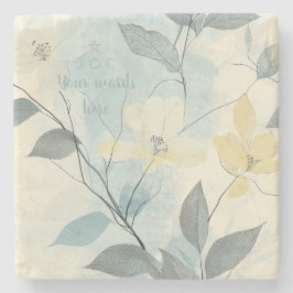 Porta-copo De Pedra Create Your Own Soft Yellow Flowers Minimalist