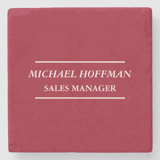 Porta-copo De Pedra Creative Carmine Red Minimalist Classical Italic (Frente)