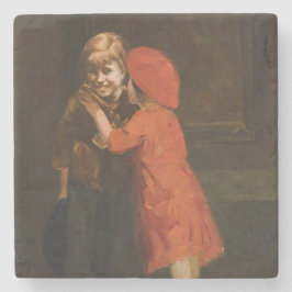 Porta-copo De Pedra Crianças Brincando no Canto (Cute Kids)