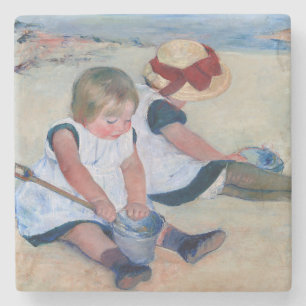 Porta-copo De Pedra Crianças de Mary Cassatt Brincando na Praia 1884