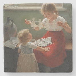 Porta-copo De Pedra Crianças Fazeres Silhuettes (Crianças Cutes Brinca