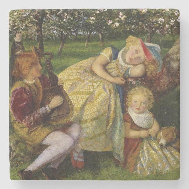 Porta-copo De Pedra Crianças no pomar do rei (Frente)