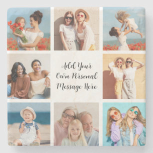 Porta-copo De Pedra Crie a sua própria colagem de 8 fotos Adicione a s