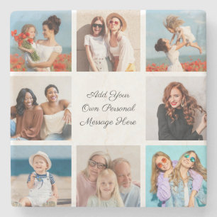 Porta-copo De Pedra Crie a sua própria colagem de 8 fotos Adicione a s