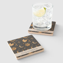 Porta-copo De Pedra Crie a sua própria lua solar estrelas celestiais