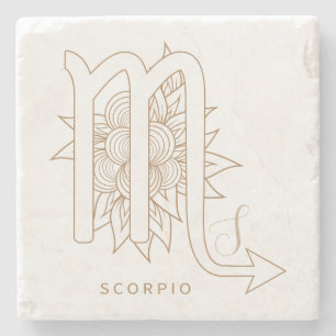Porta-copo De Pedra Crie Seu Próprio Escorpião Elegante Dourado e Bran