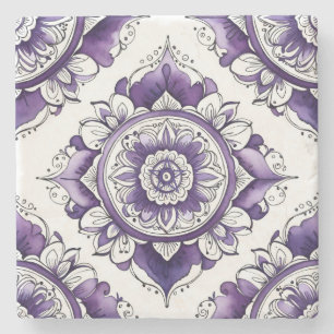 Porta-copo De Pedra Crie Seu Próprio Mandala Talavera Deep Purple